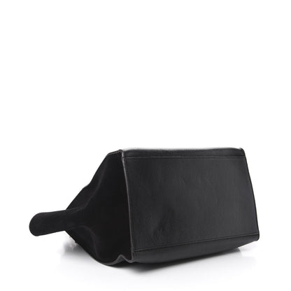 Celine Drummed Calfskin Suede Medium Trapeze Black 5 of 10