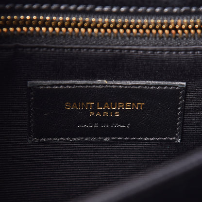 Saint Laurent Textured Calfskin Medium Classic Monogram Universite Bag Black 10 of 12