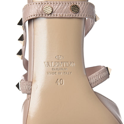 Valentino Garavani Nappa Rockstud Criss Cross 55mm Mules 40 Poudre 6 of 9