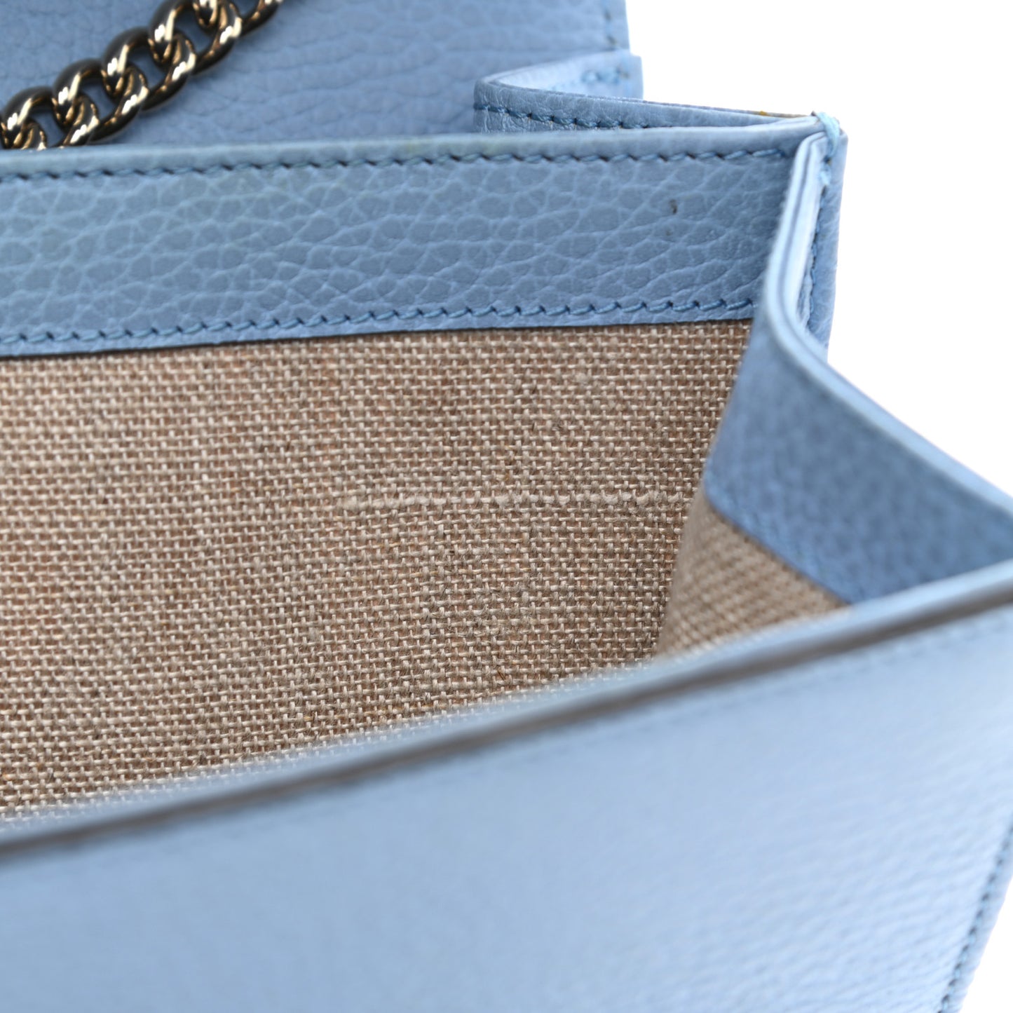 Dollar Calfskin Small Interlocking G Shoulder Bag Mineral Blue