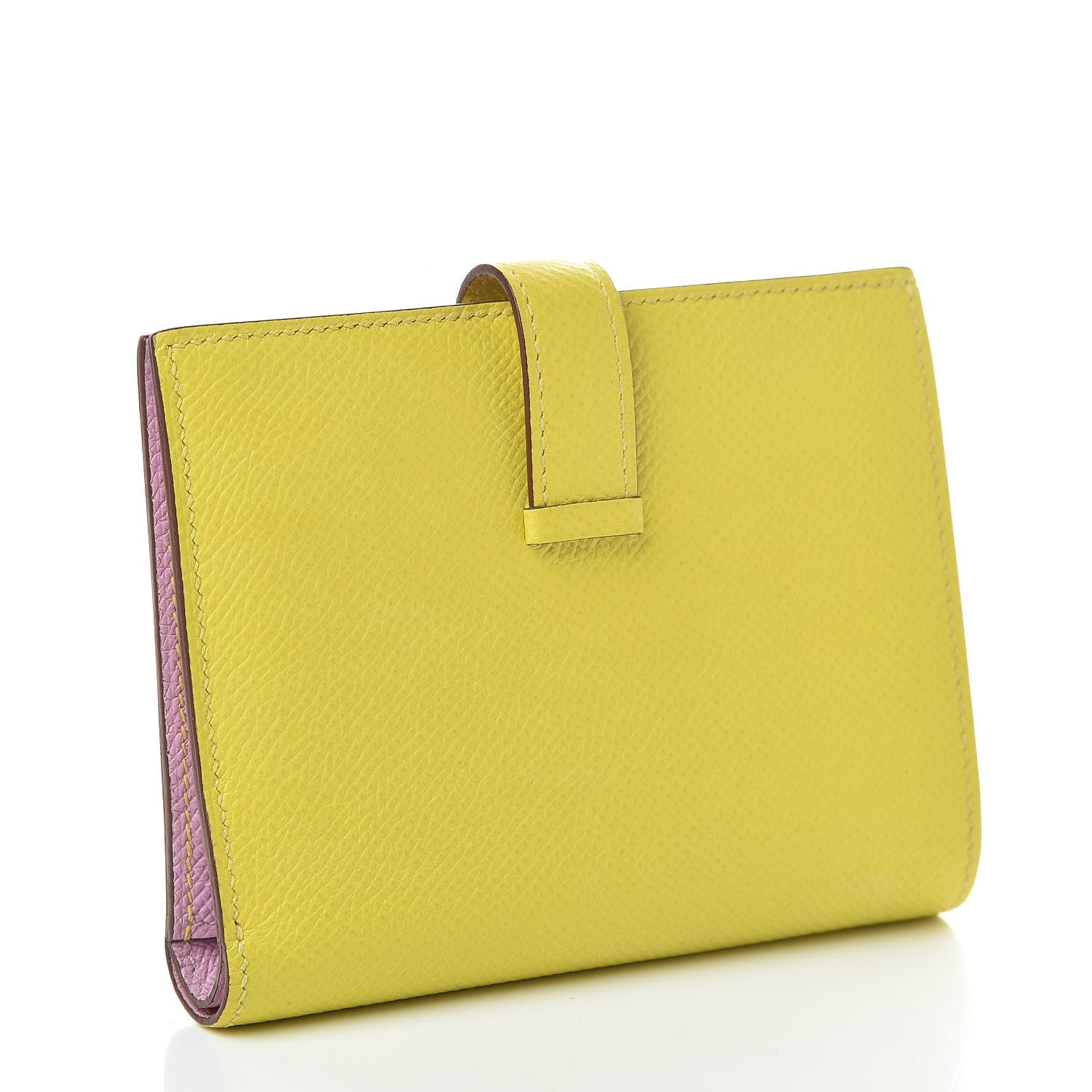 Hermes Epsom Verso Bearn Compact Wallet Lime Mauve Silvestre 3 of 8