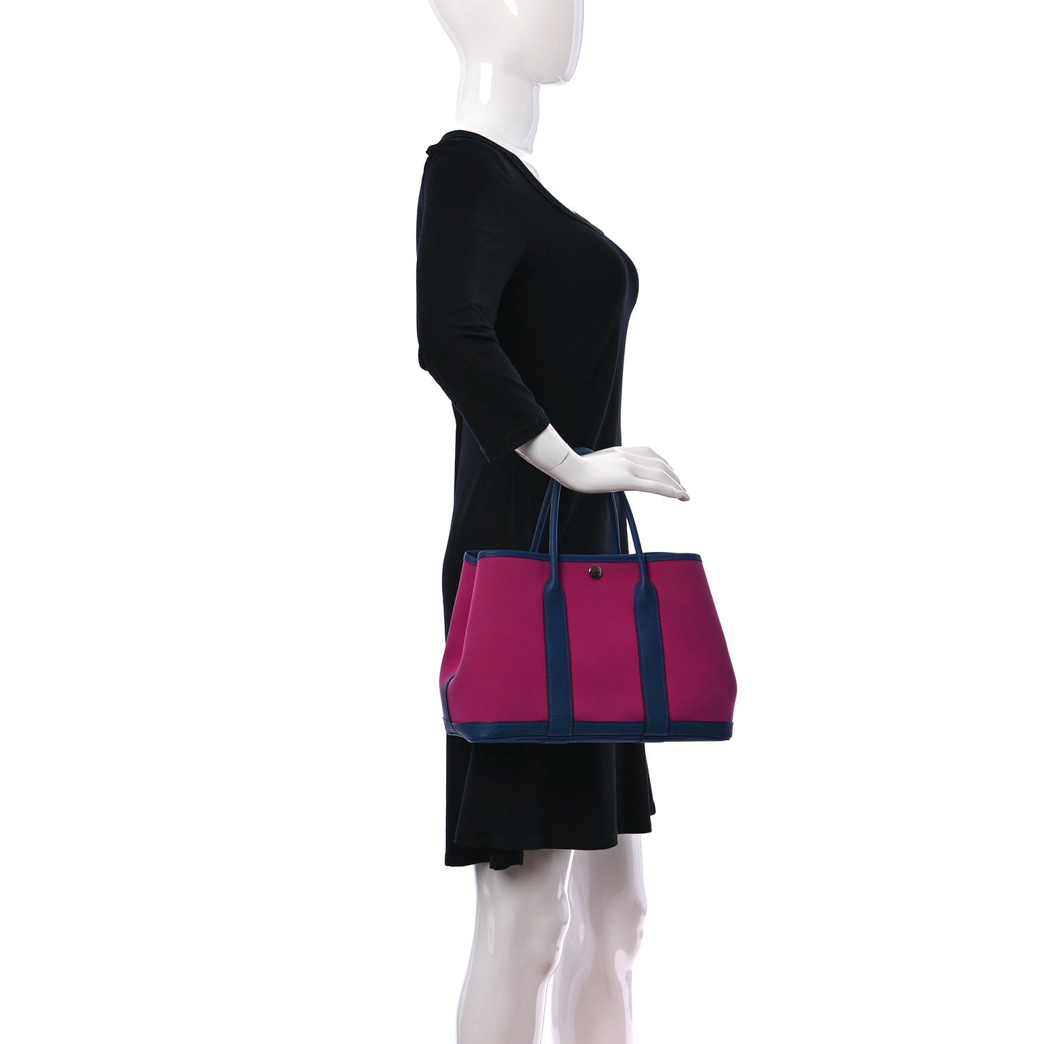 Hermes Toile Officier Negonda Garden Party Tote 30 TPM Magnolia Bleu Agate 3 of 23