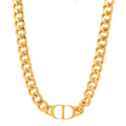 Christian Dior Metal CD Choker Necklace Gold 1 of 5