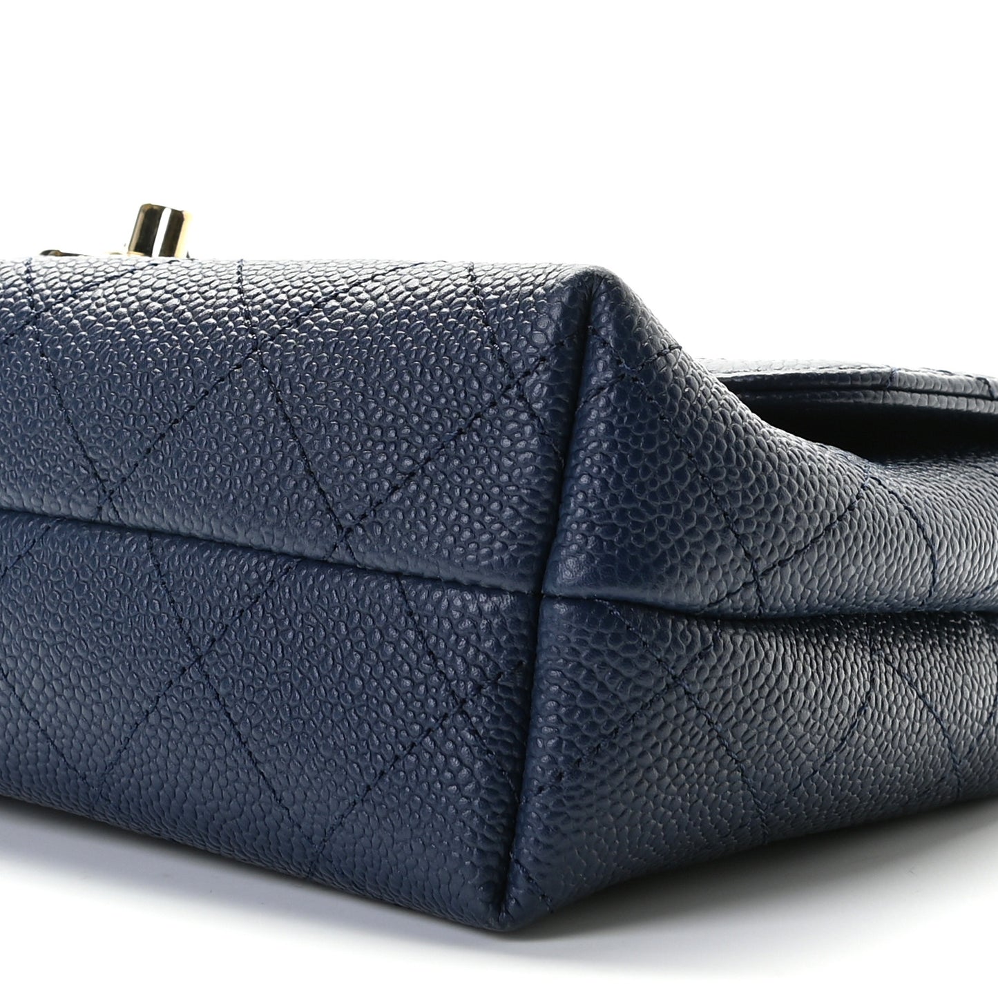 Caviar Quilted Small City Walk Flap Navy Blue