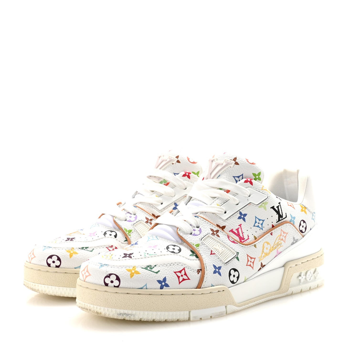 LV X TM Calfskin Monogram Multicolor Womens LV Trainer Sneakers 39 White