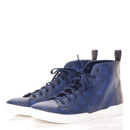 Louis Vuitton Monogram Match Up Sneakers 7.5 Pacific Blue 3 of 9