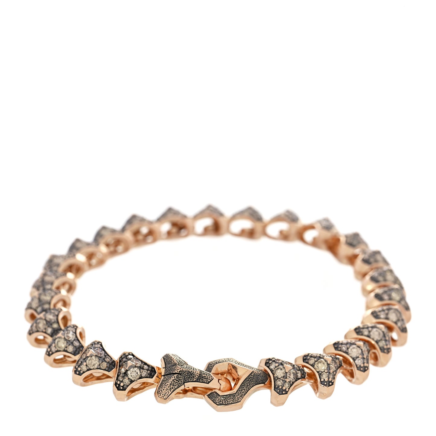 18K Rose Gold Cognac Diamond Armory Link Bracelet