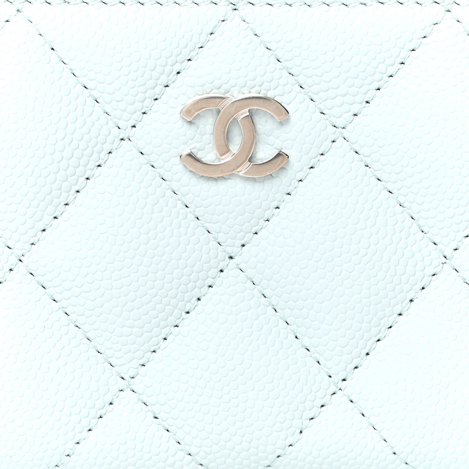 Chanel Caviar Quilted Zip Coin Purse Light Blue 8 of 9