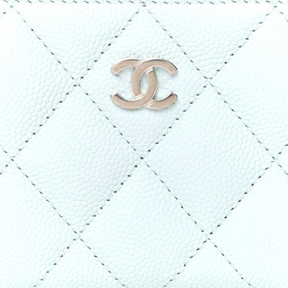 Chanel Caviar Quilted Zip Coin Purse Light Blue 8 of 9