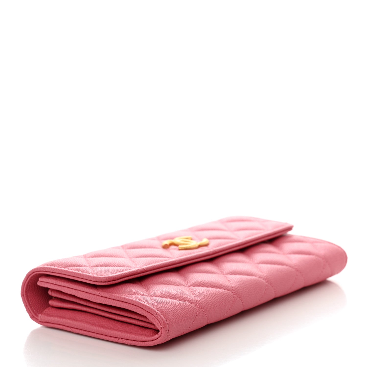 Chanel Caviar Quilted Textured CC Long Flap Wallet Pink 4 of 8