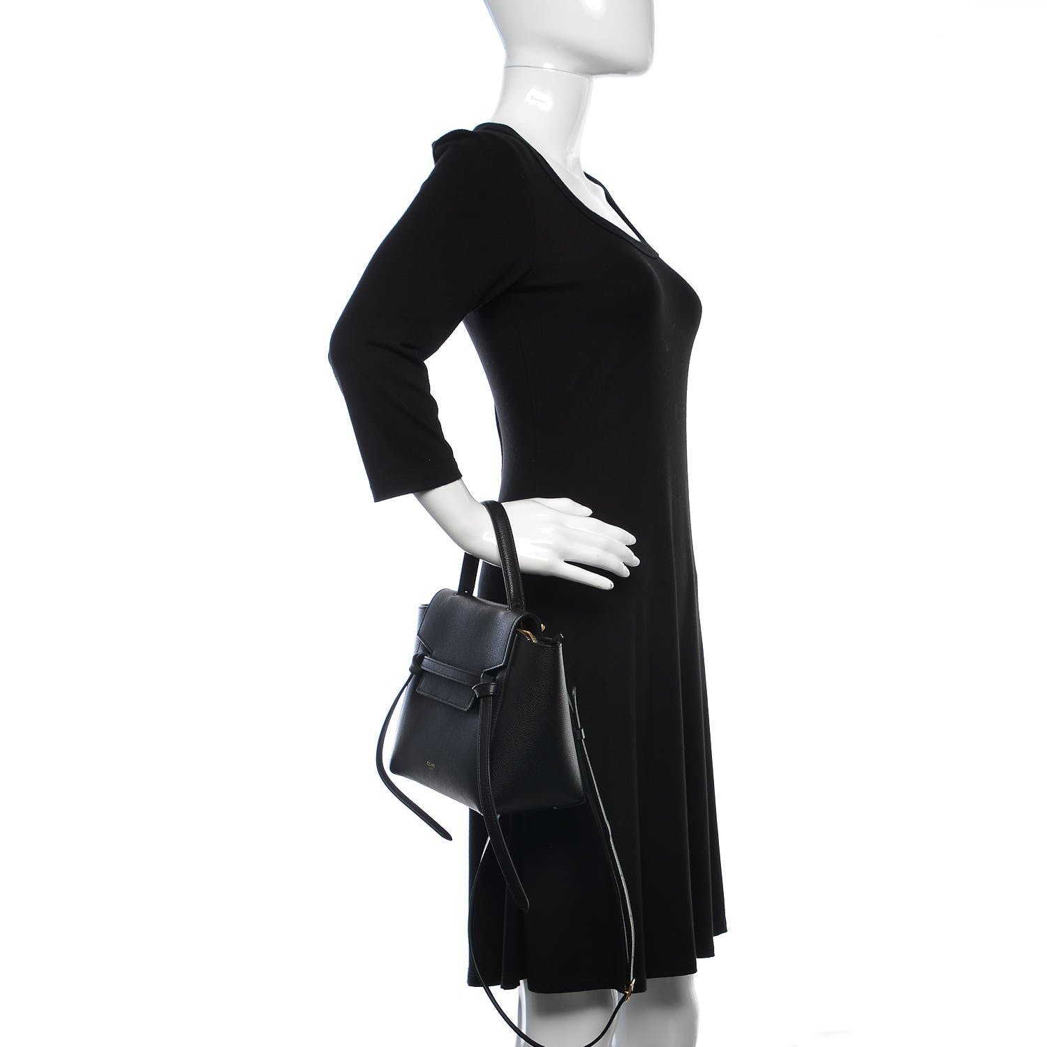 Celine Grained Calfskin Nano Belt Bag Black 2 of 9