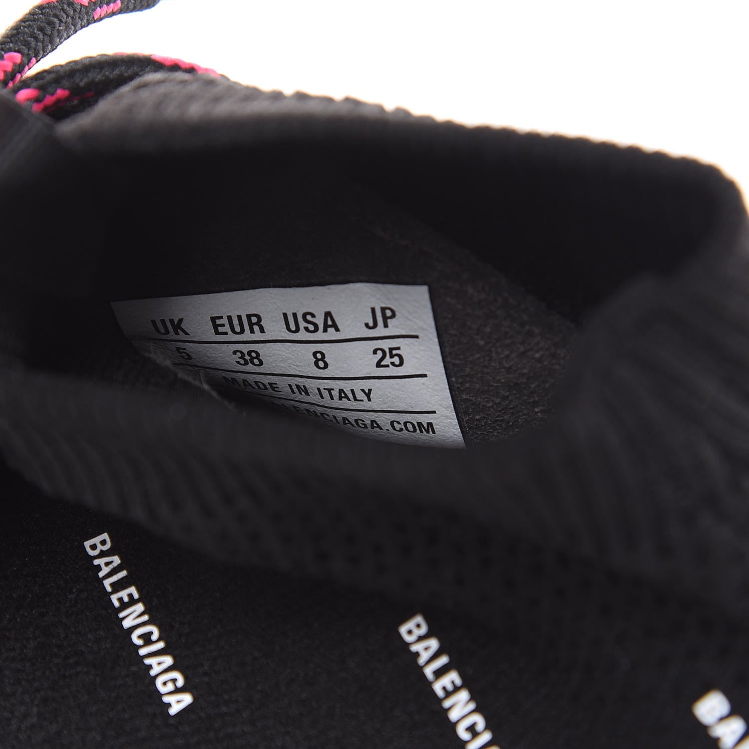 Balenciaga Neoprene Knit Allover Logo Womens Speed Lace Up Sneakers 38 Black 10 of 10