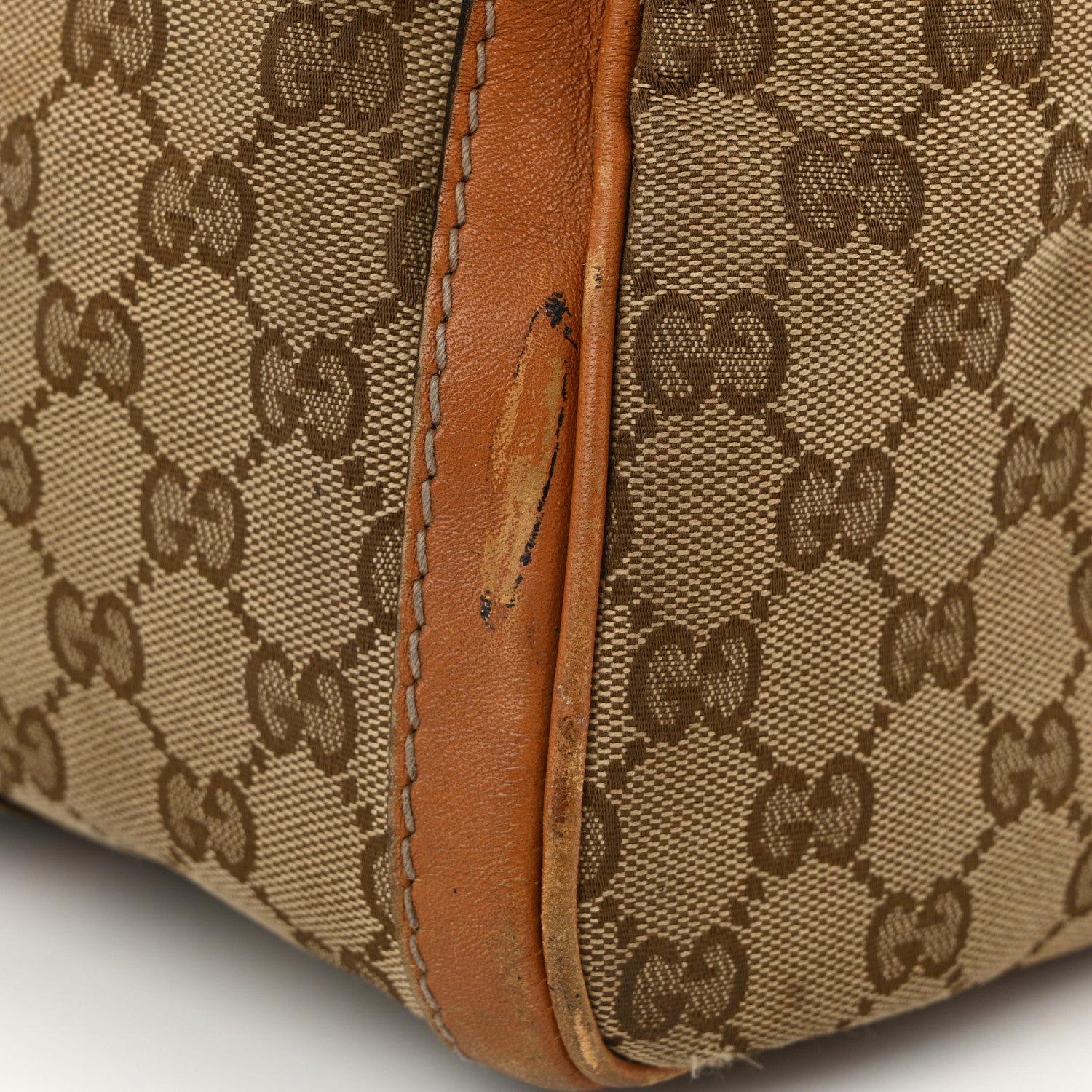 Gucci Monogram Vintage Web Medium Boston Tan 11 of 16