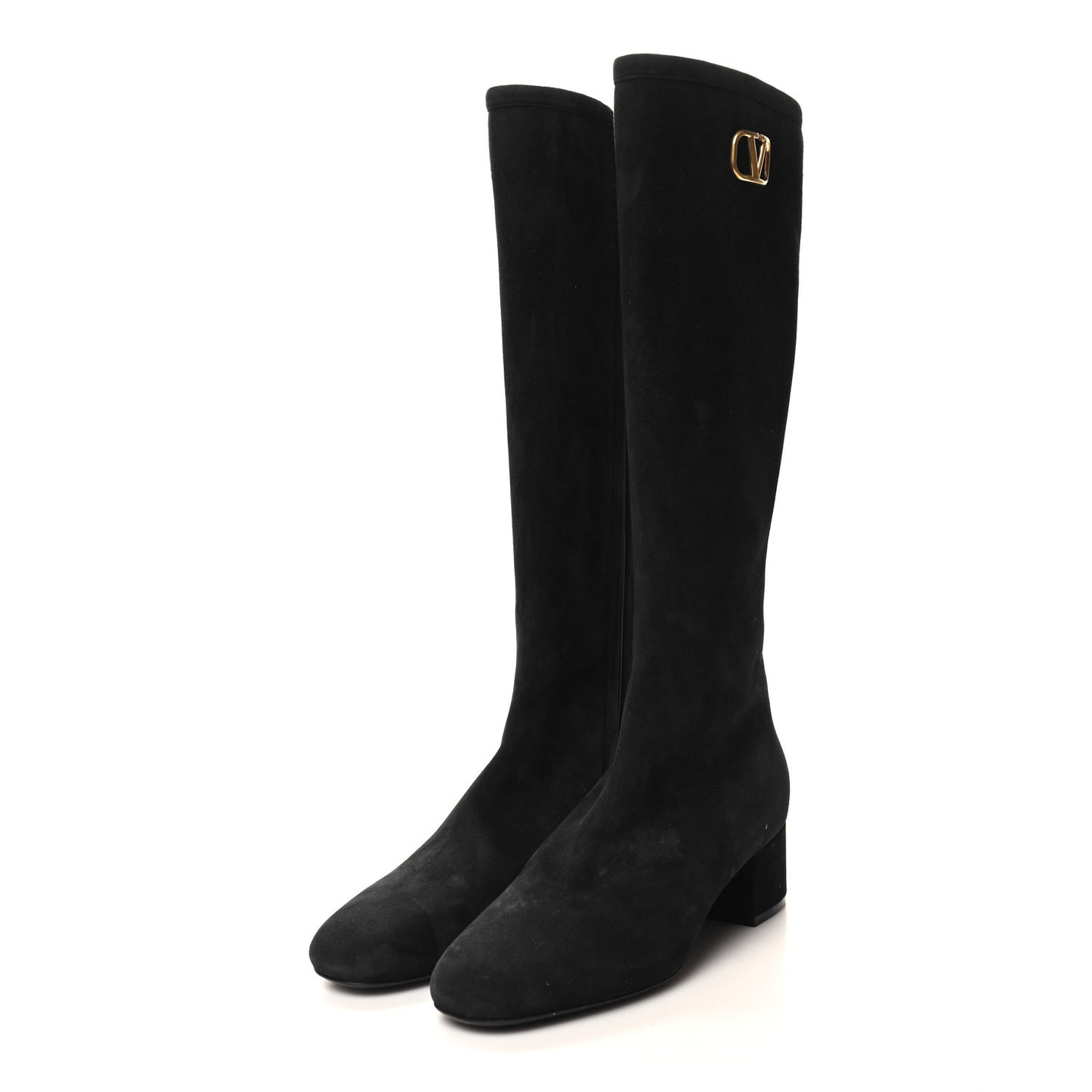 Suede VLogo Knee High 45mm Boots 40 Black