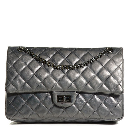 Chanel Metallic Aged Calfskin 2.55 Reissue 226 Flap Dark Silver 10 of 18
