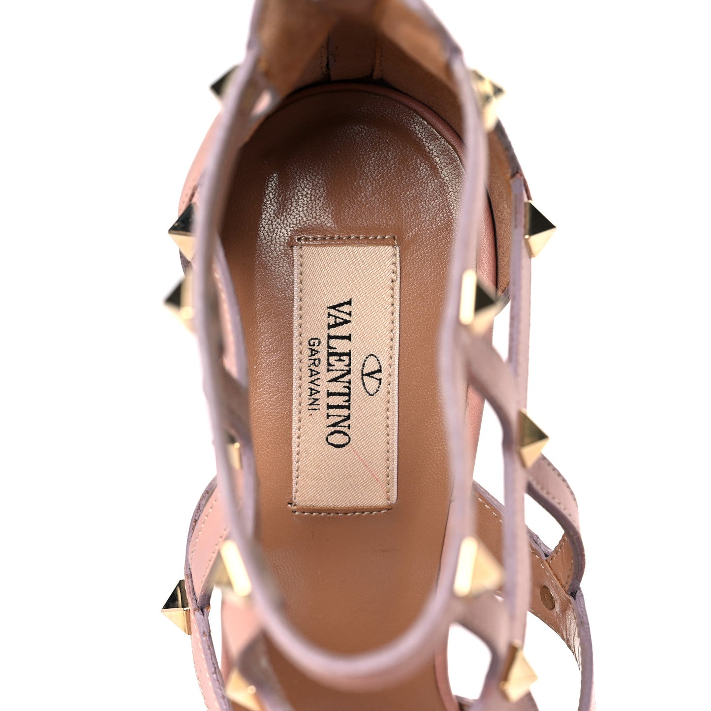Nappa Rockstud Cage Sandals 39.5 Rose
