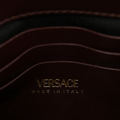 Versace Nappa Quilted Medusa Top Handle Crossbody Flap Dark Brown 6 of 10