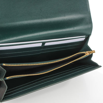 Celine Lambskin Large Flap Wallet Emerald 5 of 8