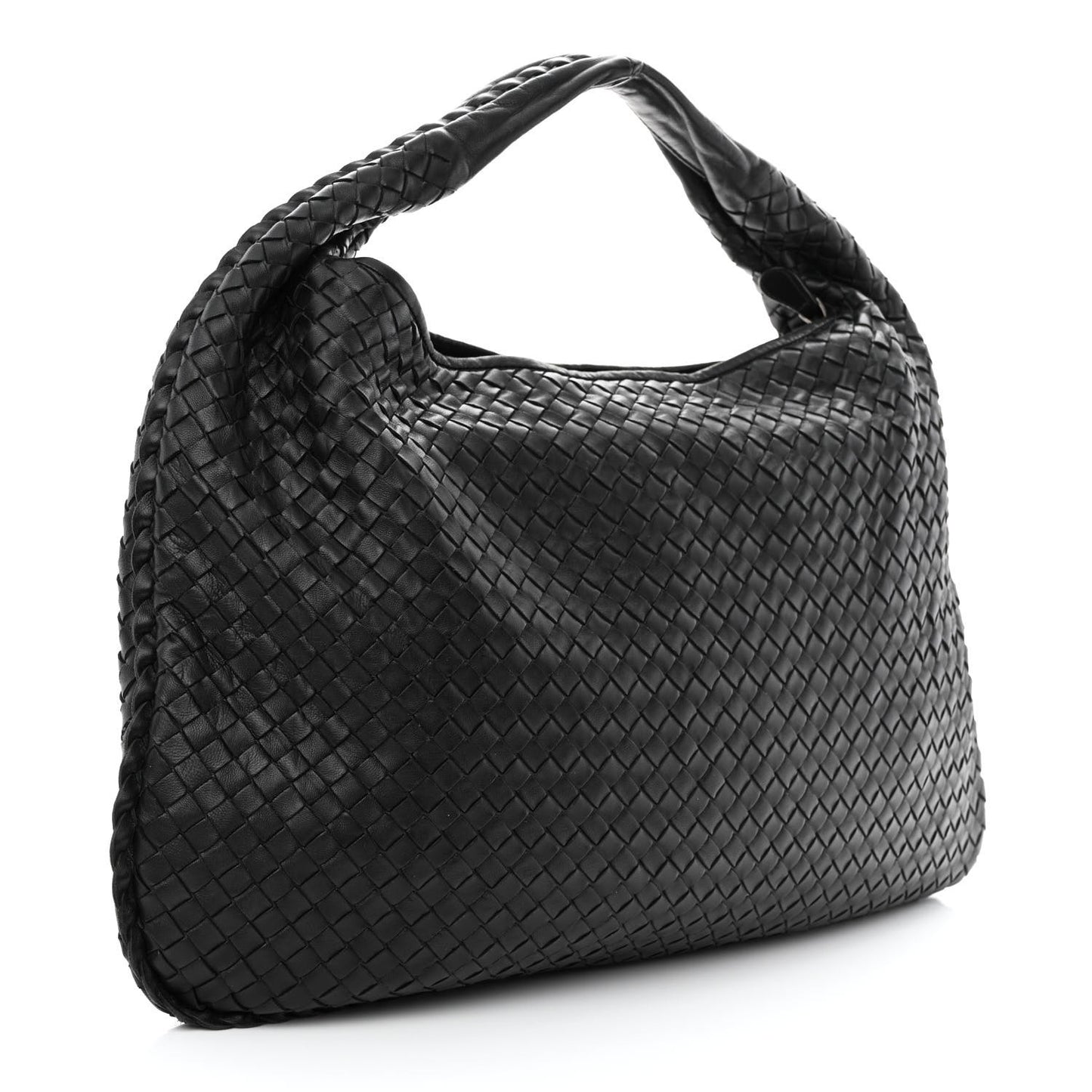 Nappa Intrecciato Large Veneta Hobo Black