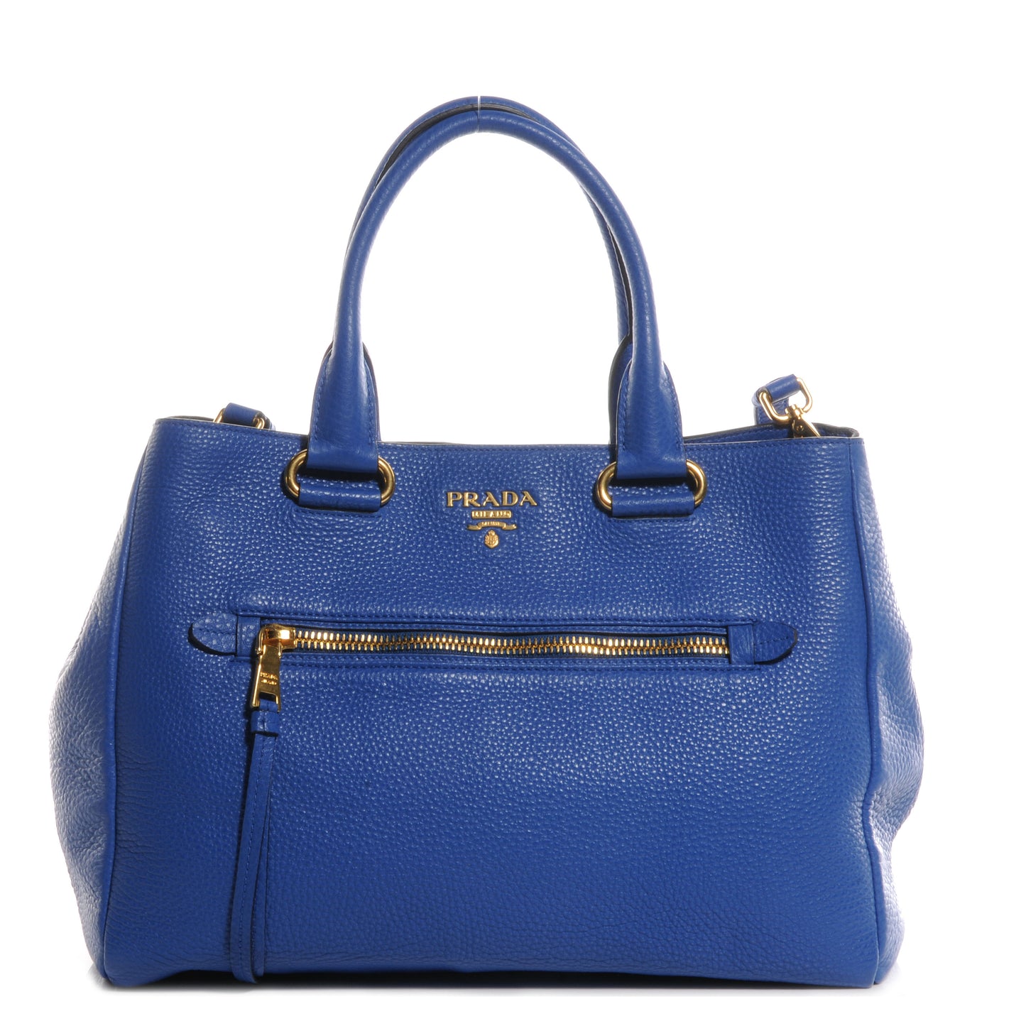 Vitello Daino Shopping Tote Azzurro