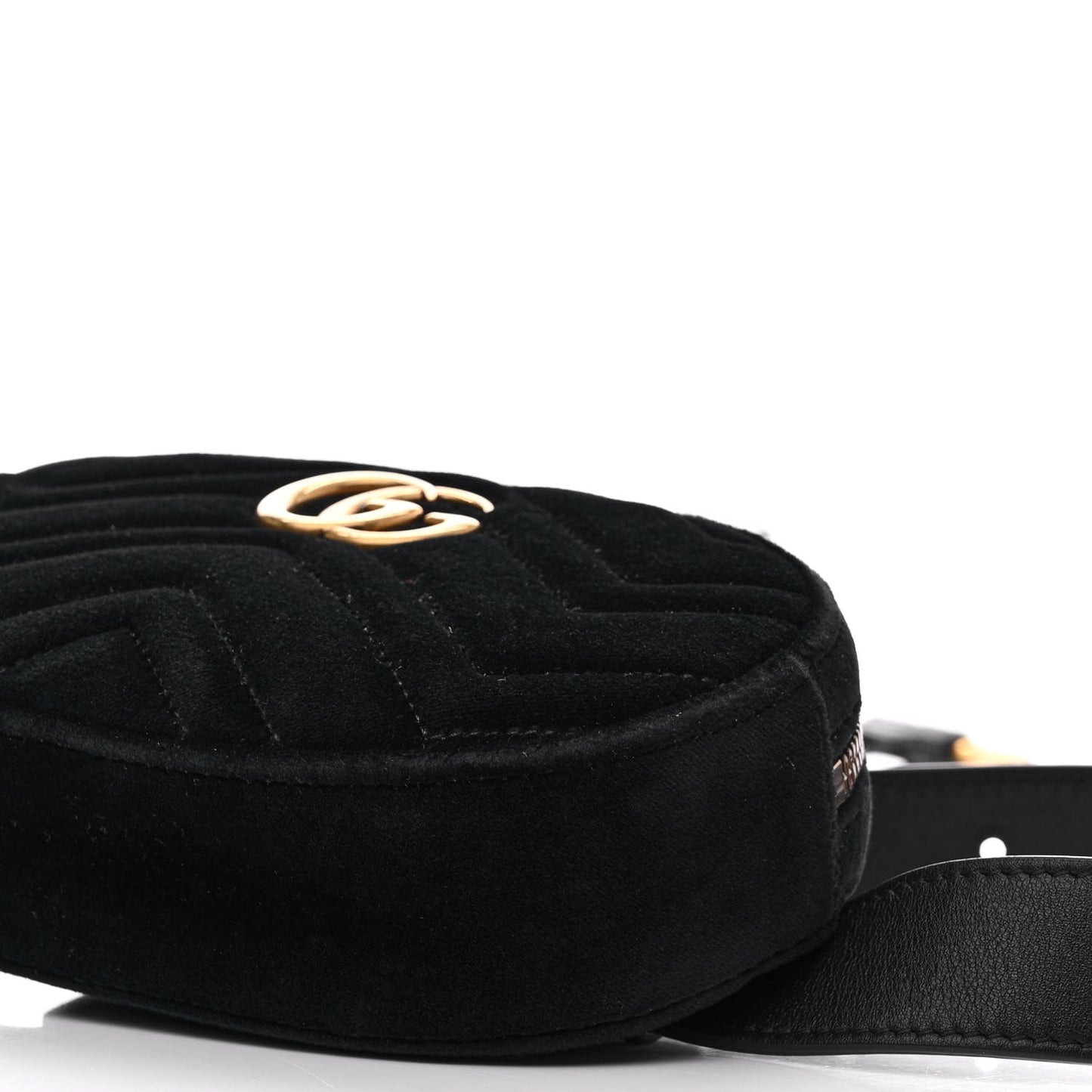 Velvet Matelasse GG Marmont Belt Bag Black