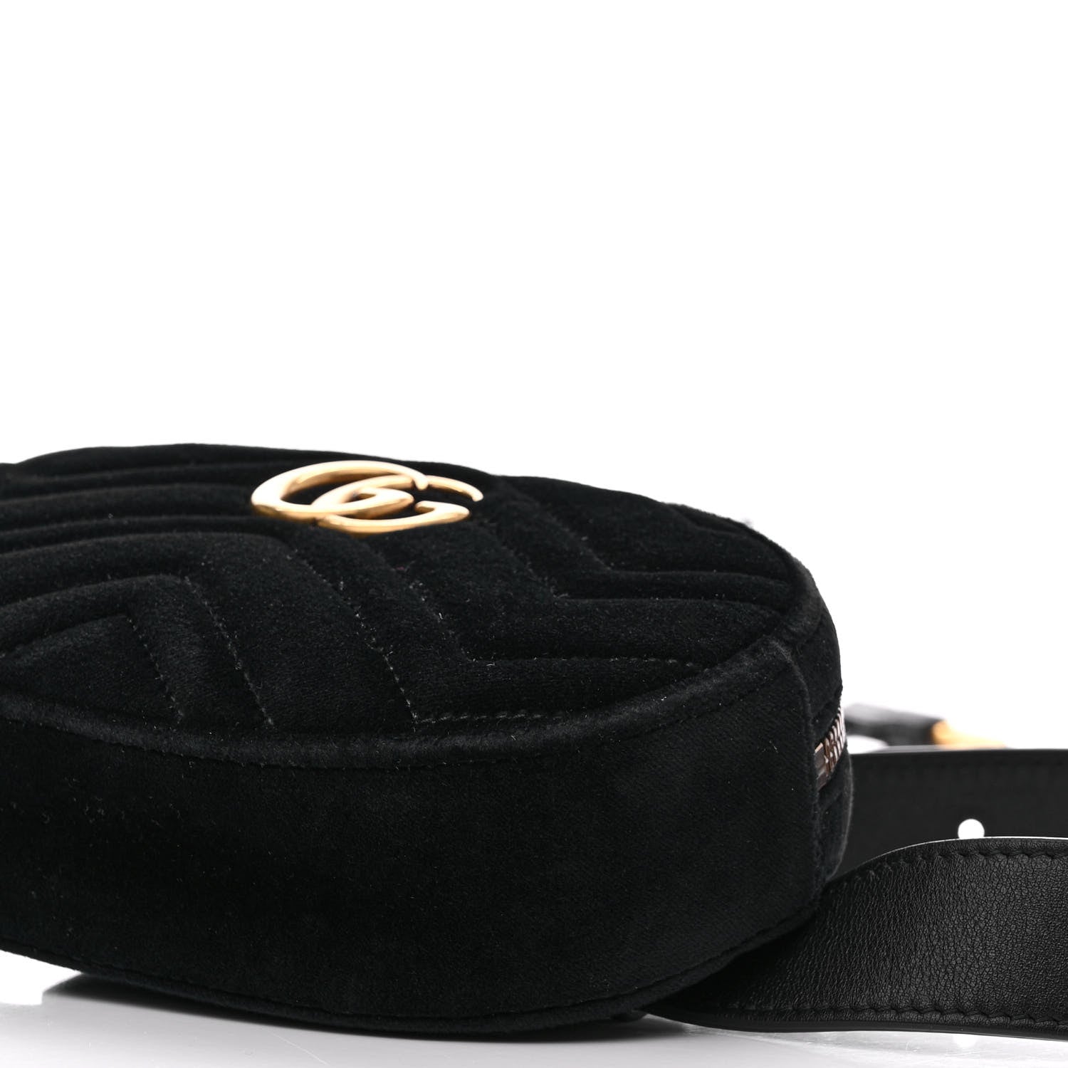 Gucci Velvet Matelasse GG Marmont Belt Bag Black 11 of 13