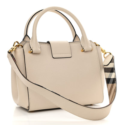 Burberry Soft Grain Calfskin Small Buckle Tote Limestone 3 of 14