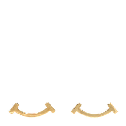 Tiffany 18K Yellow Gold T Smile Stud Earrings 1 of 4
