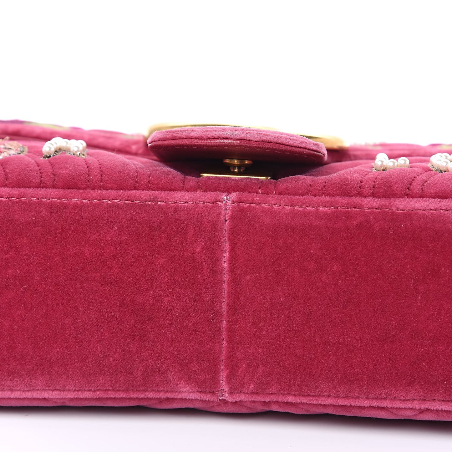 Velvet Matelasse Blind for Love Embroidered Medium GG Marmont Shoulder Bag Light Raspberry Rose Multicolor
