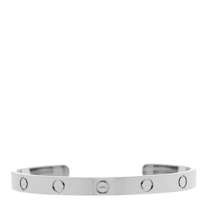 Cartier 18K White Gold LOVE Cuff Bracelet 18 1 of 5