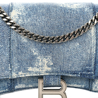 Balenciaga Nappa Denim Printed Hourglass Chain Bag Denim Blue 7 of 12