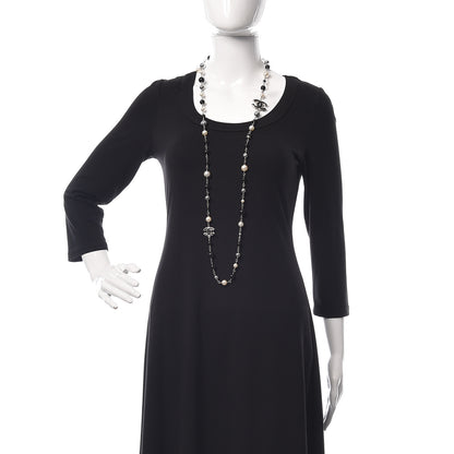 Chanel Pearl Beaded Enamel CC Long Necklace Silver 2 of 5