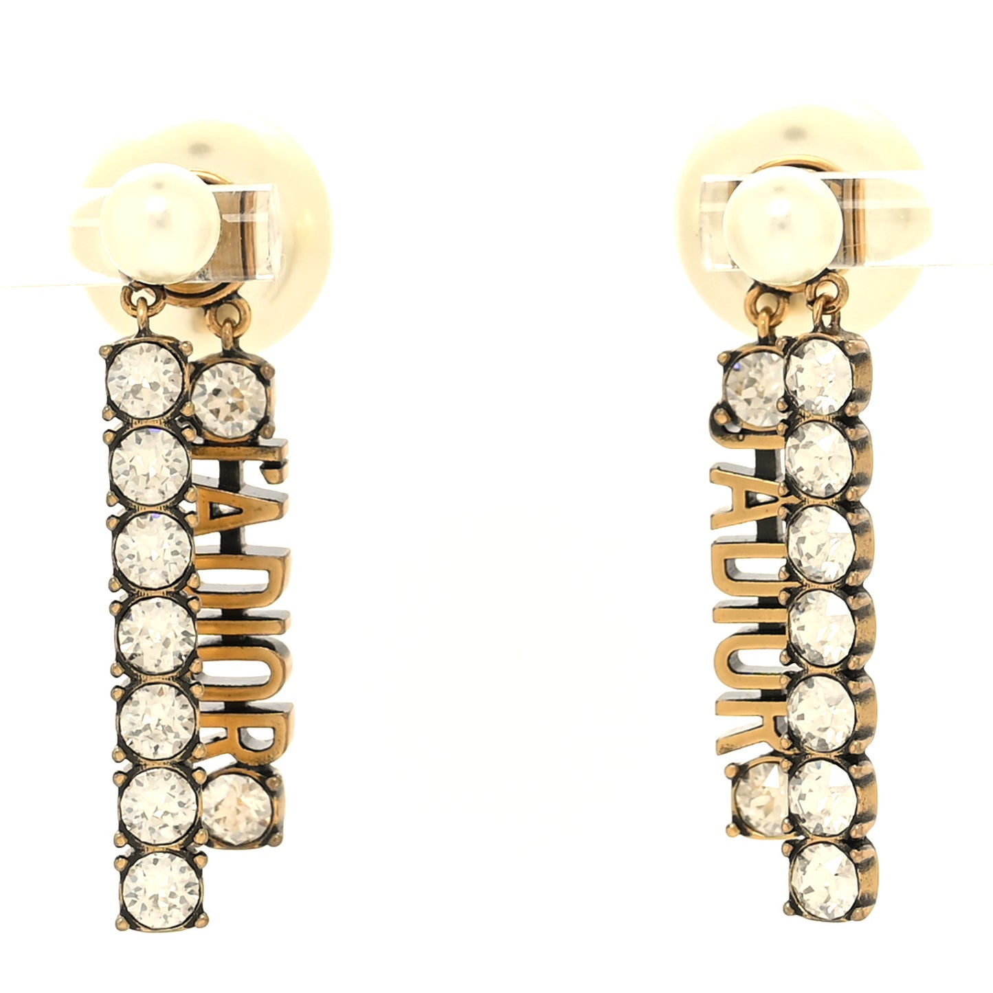 Pearl Crystal J'Adior Tribales Earrings Antique Gold