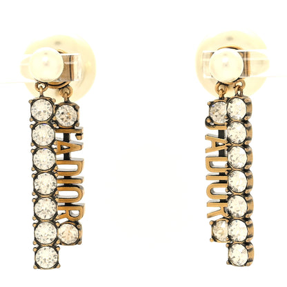 Christian Dior Pearl Crystal J'Adior Tribales Earrings Antique Gold 1 of 4