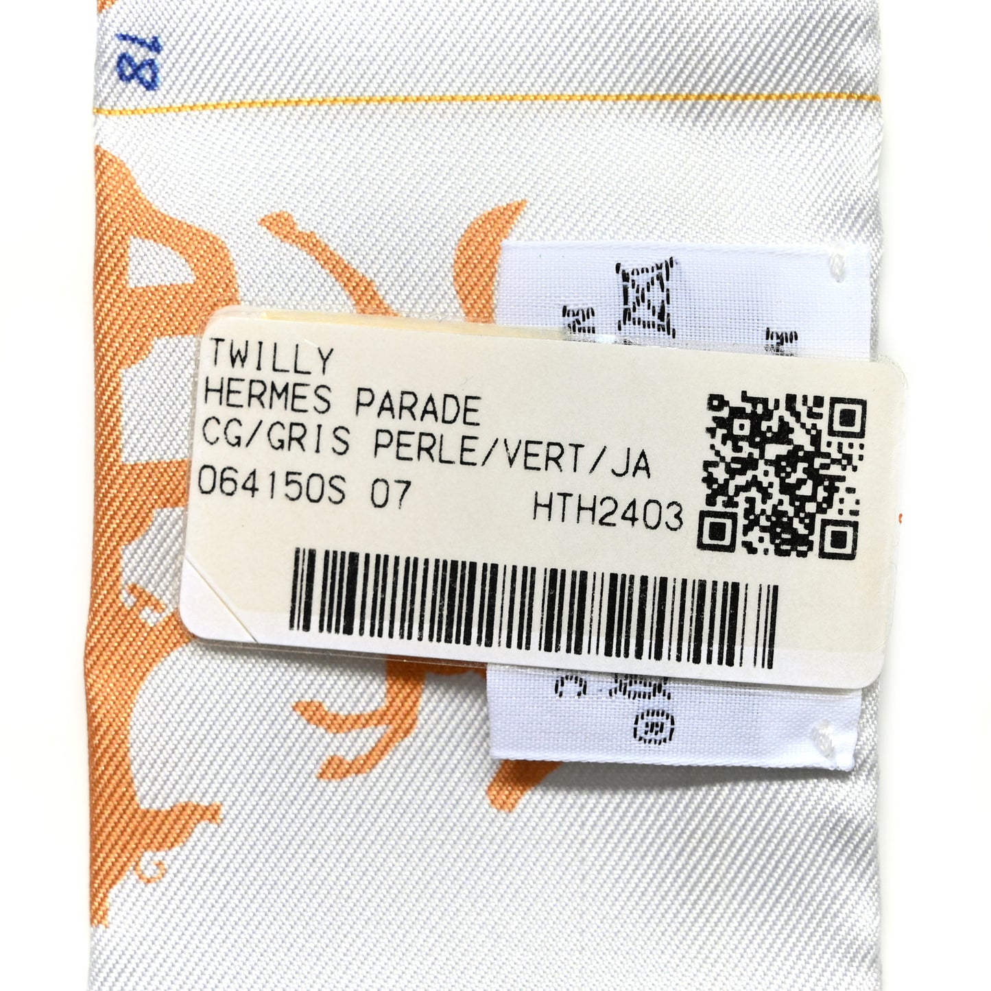 Silk Parade CG Twilly Gris Perle Vert Jaune