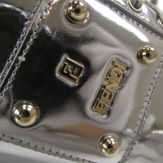 Metallic Calfskin Sneakers 40 Argento