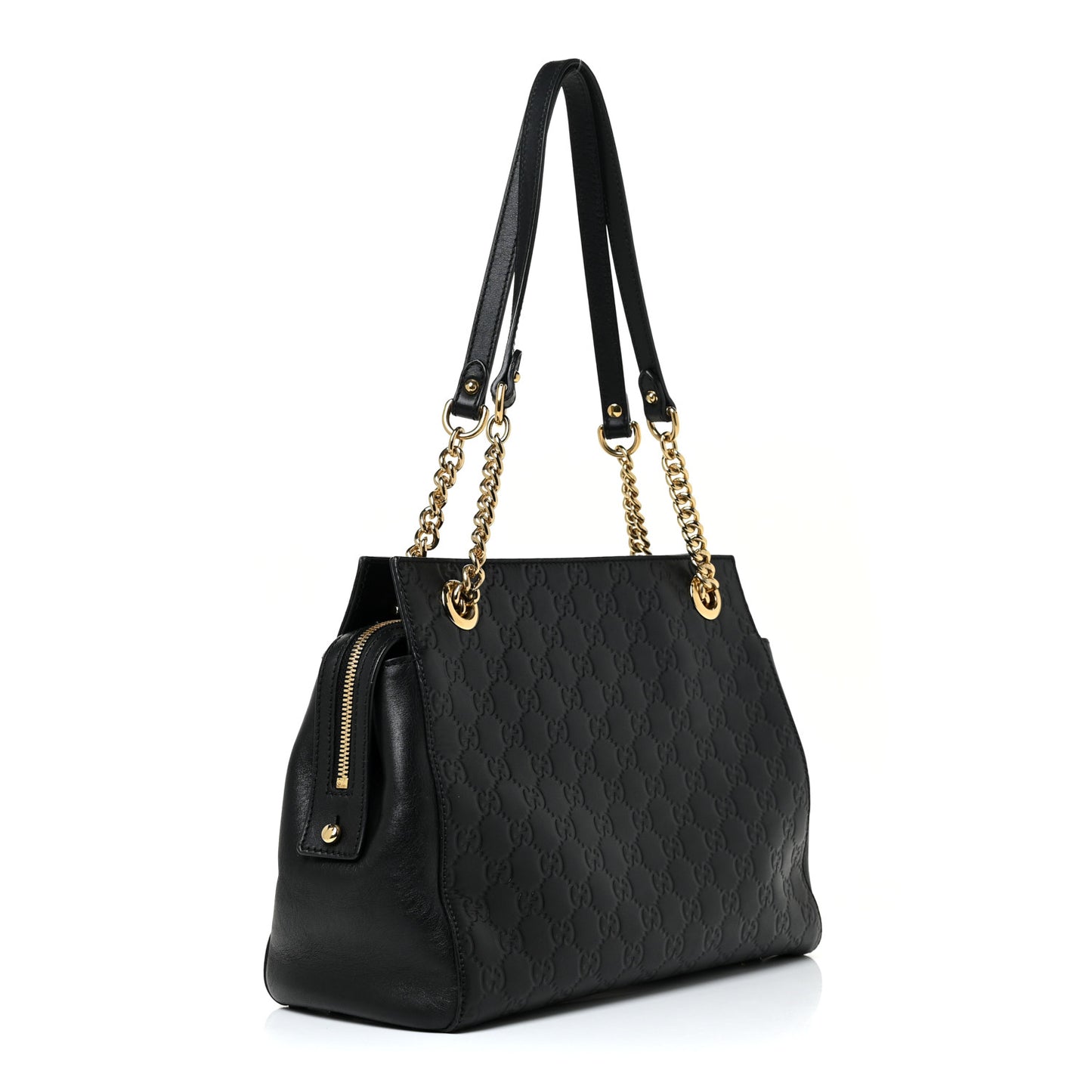 Guccissima Signature Medium Shoulder Tote Bag Black