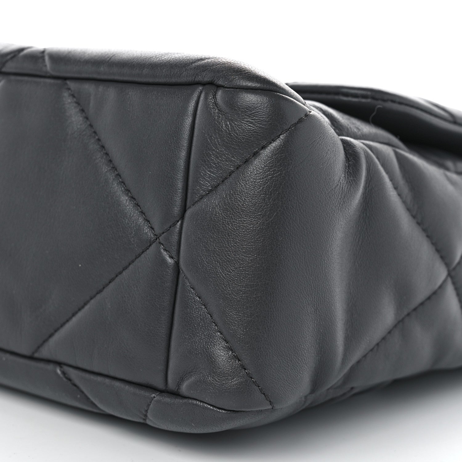 Chanel Lambskin Quilted Large Chanel 19 Flap Dark Grey 10 of 10