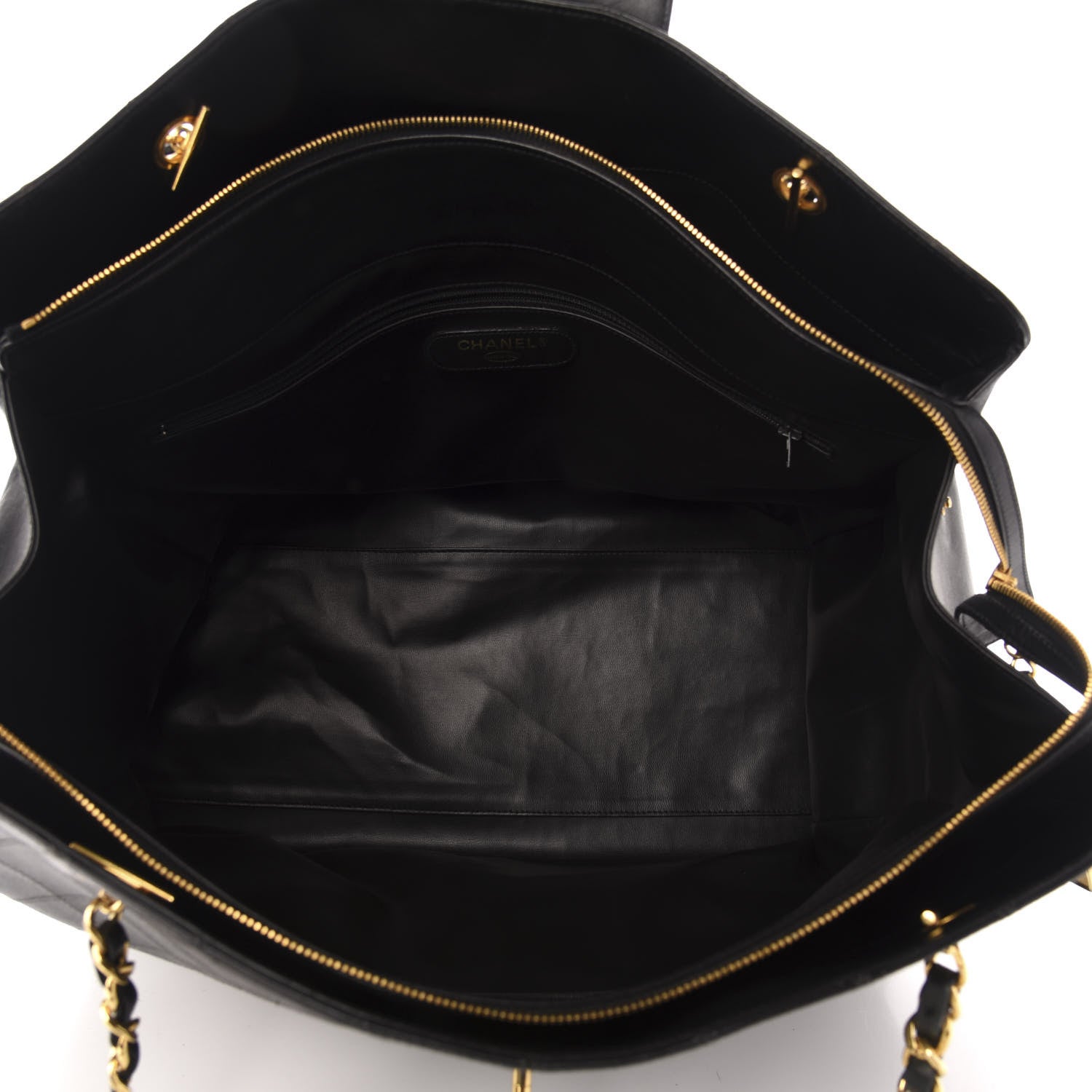 Chanel Calfskin Stitched XL Weekender Black 4 of 9