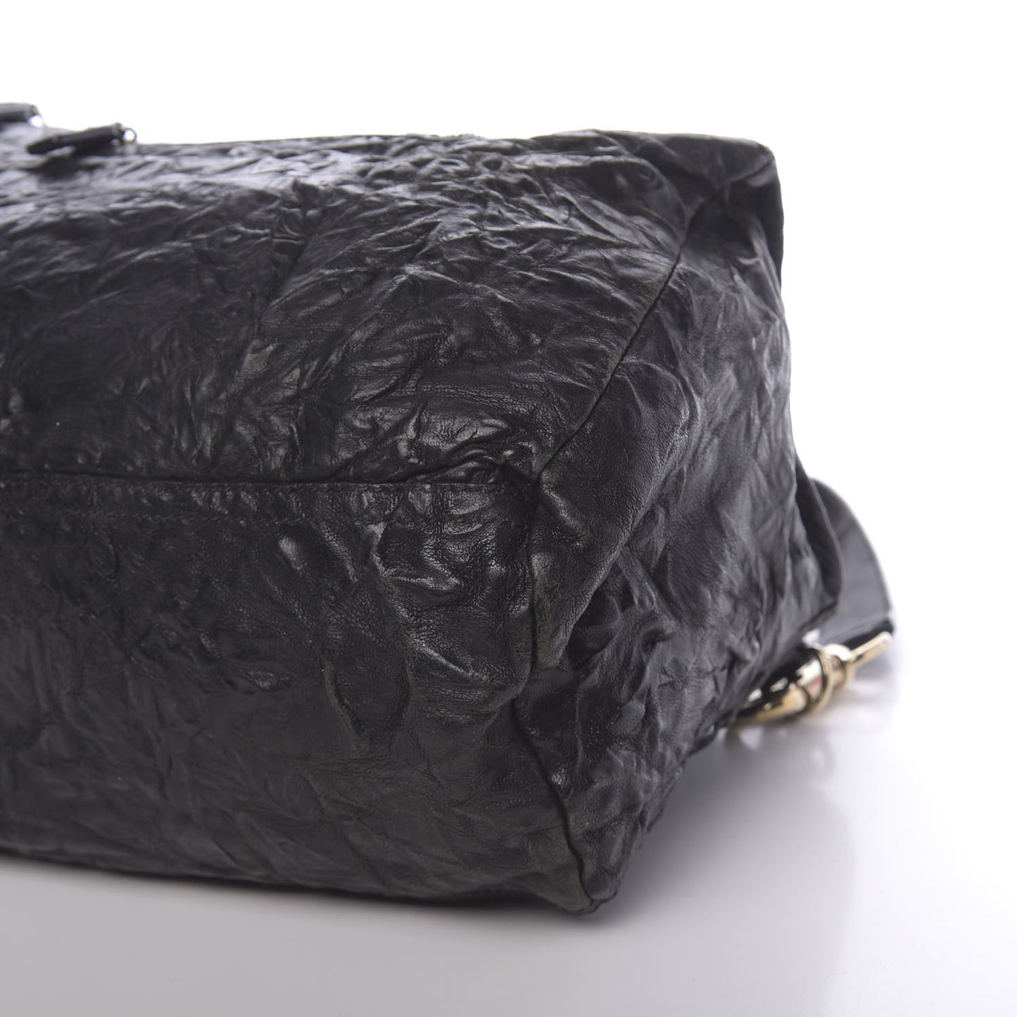 Tumbled Sheepskin Medium Pandora Bag Black