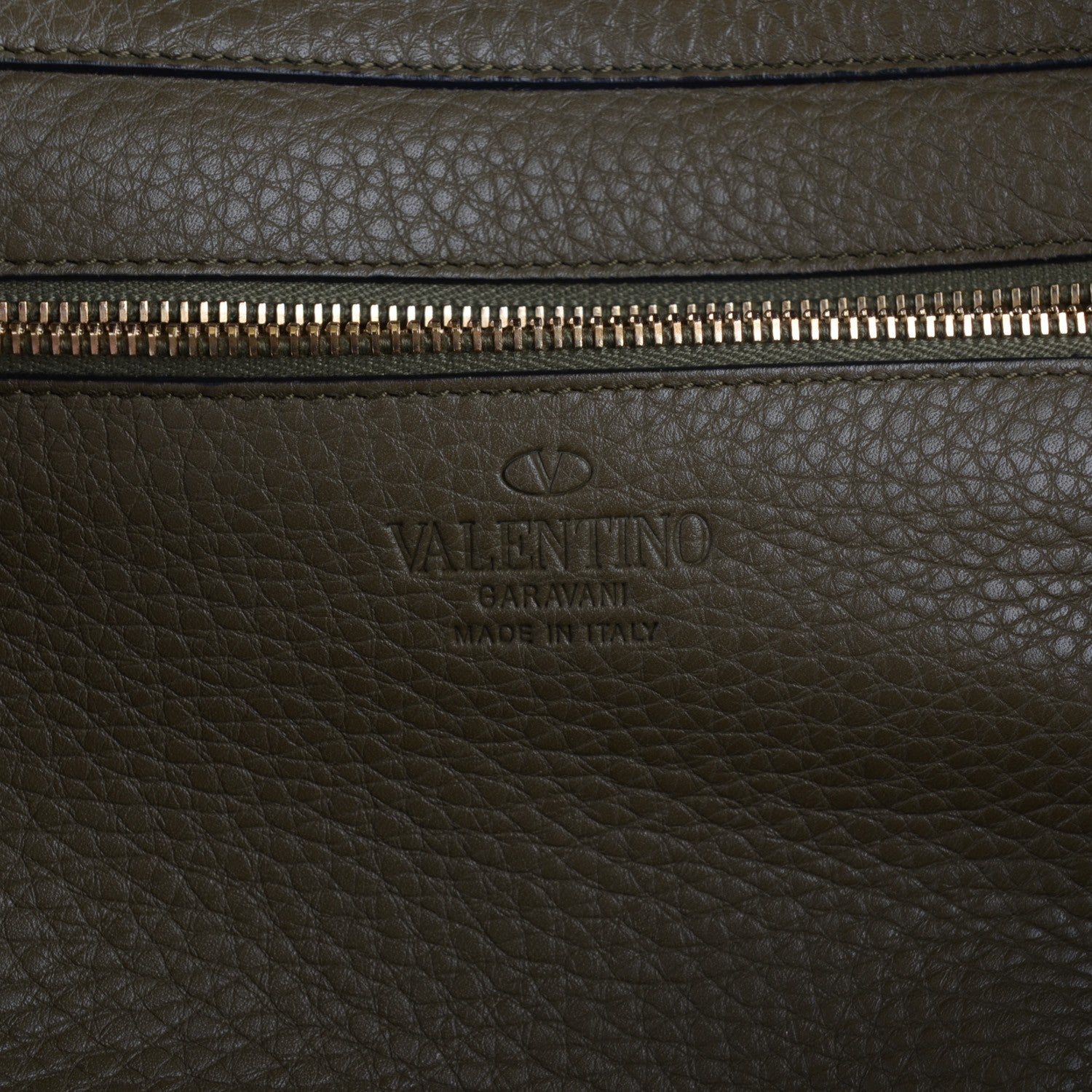 Valentino Garavani Alce Printed Calfskin Medium Rockstud Tote Army Green 5 of 9