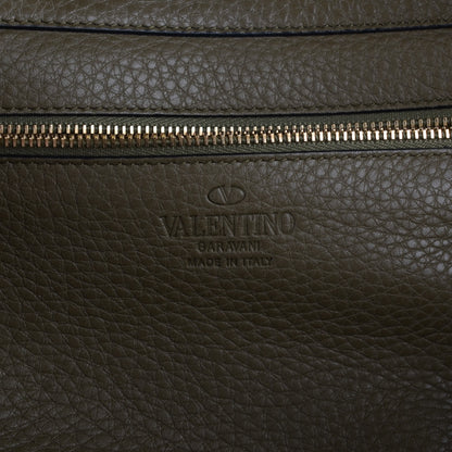 Valentino Garavani Alce Printed Calfskin Medium Rockstud Tote Army Green 5 of 9
