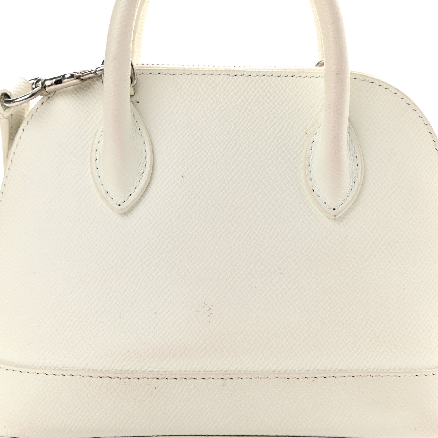 Balenciaga Grained Calfskin XXS Ville Top Handle Bag White Black 14 of 16