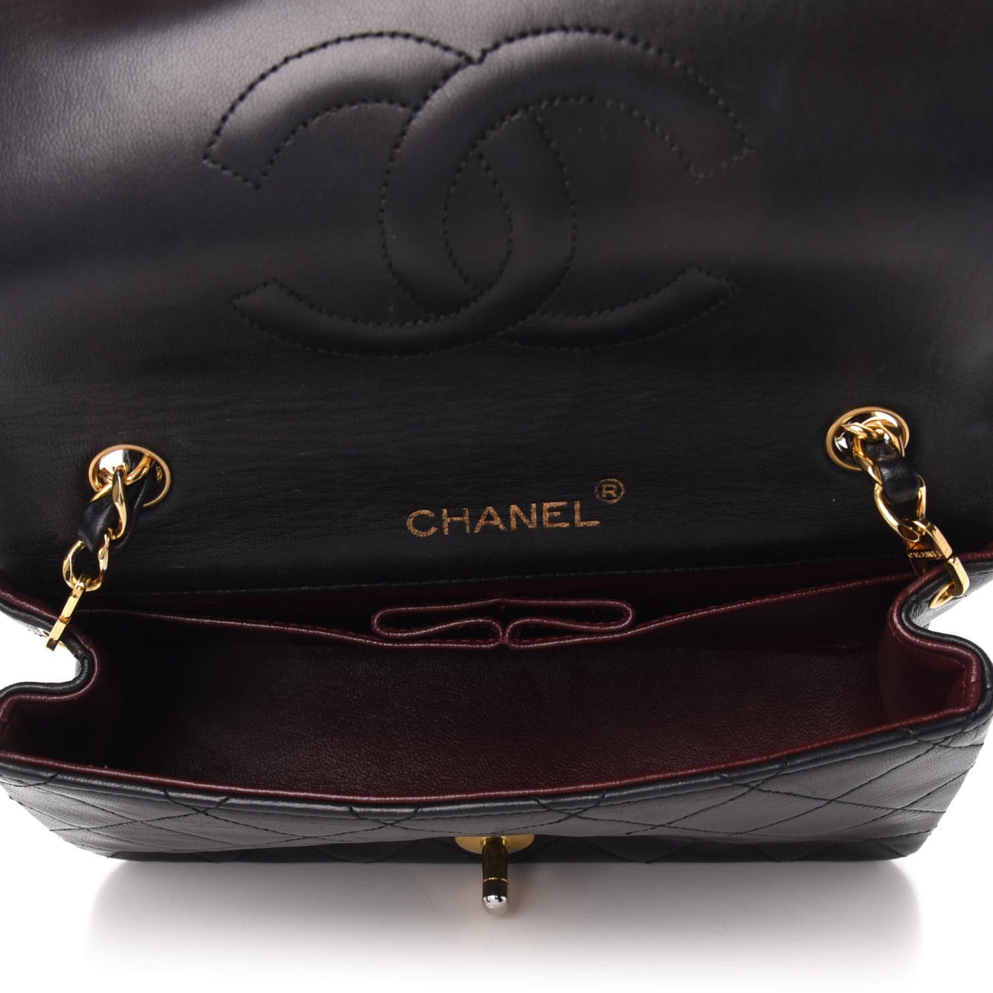 Lambskin Quilted Mini Flap Black