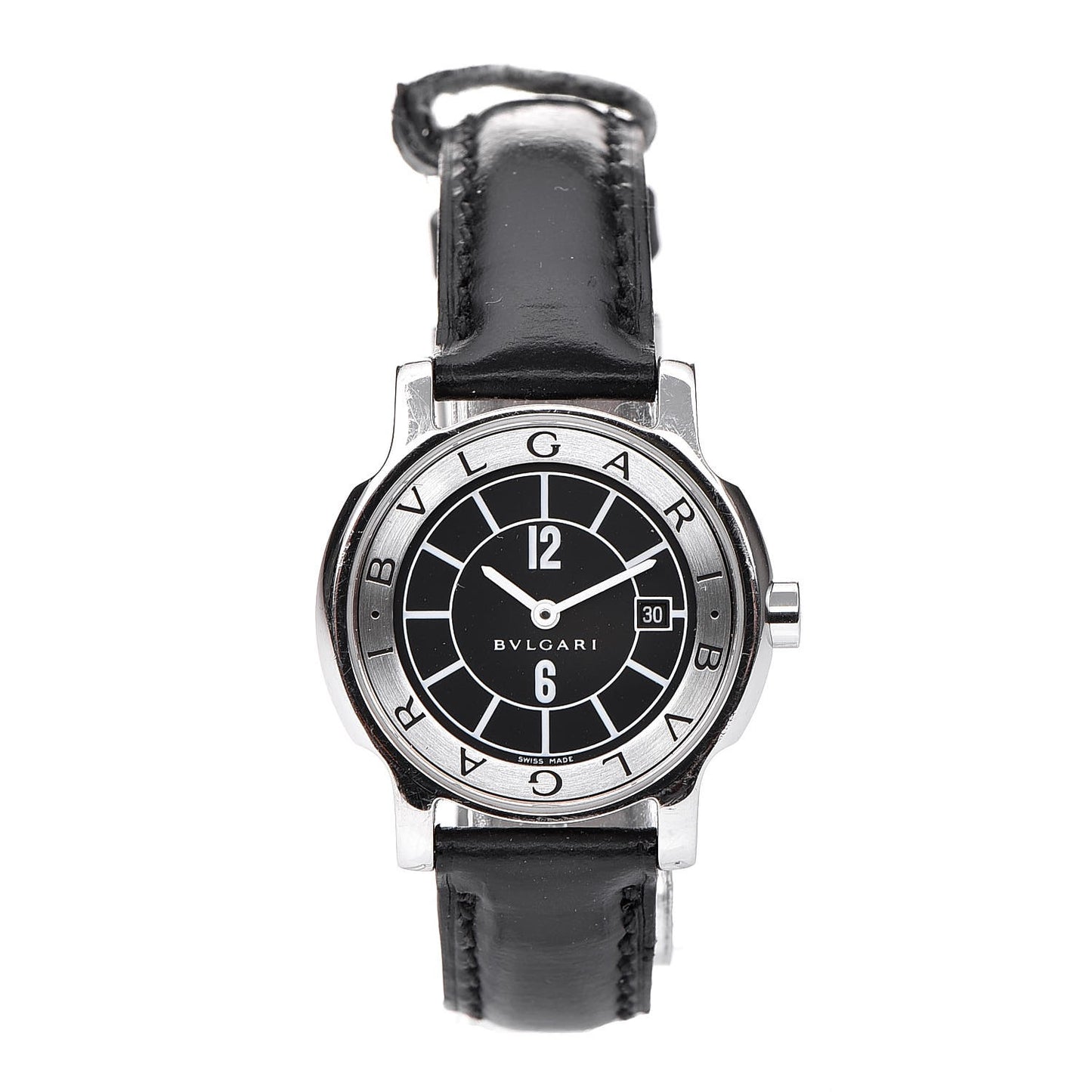 Stainless Steel Calfskin 29mm Solotempo Quartz Watch Black