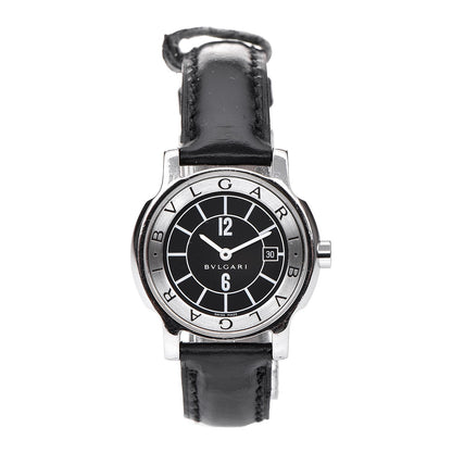 Bulgari Stainless Steel Calfskin 29mm Solotempo Quartz Watch Black 1 of 8