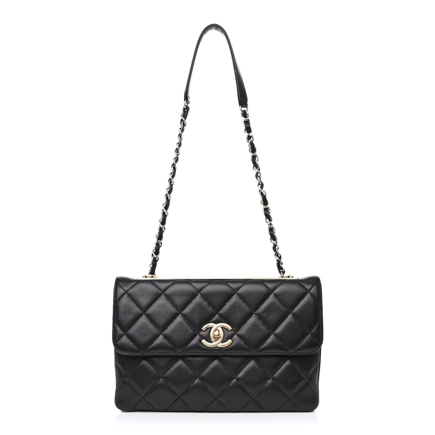 Lambskin Quilted Medium Trendy CC Flap Black