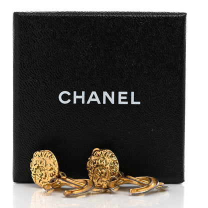 Chanel Metal CC Logo Drop Clip On Earrings Gold 5 of 5