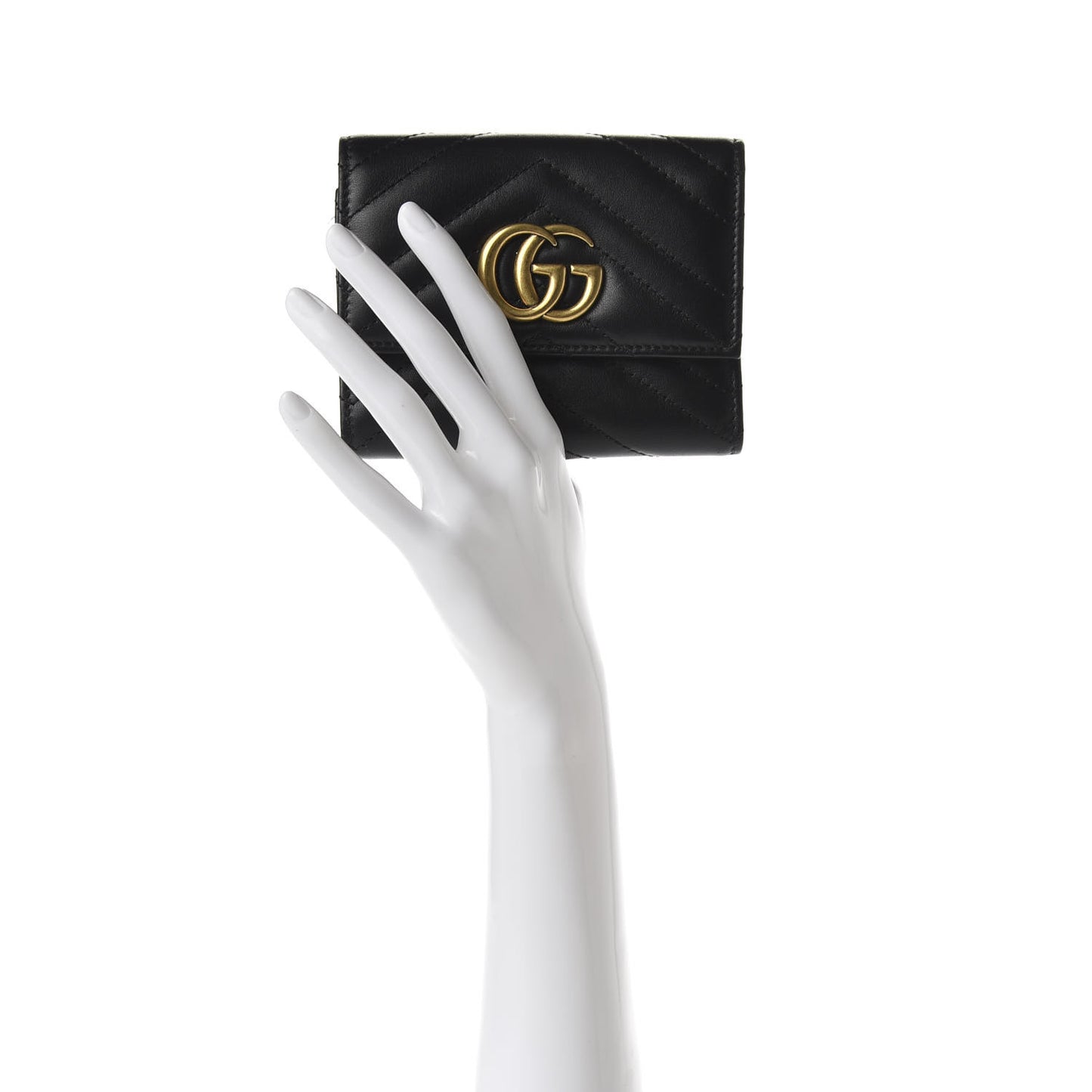 Calfskin Matelasse GG Marmont Wallet Black