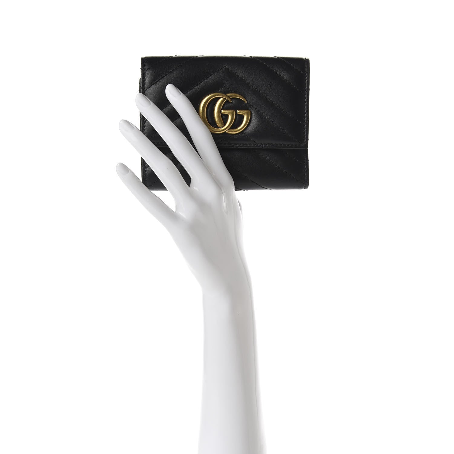 Gucci Calfskin Matelasse GG Marmont Wallet Black 2 of 6